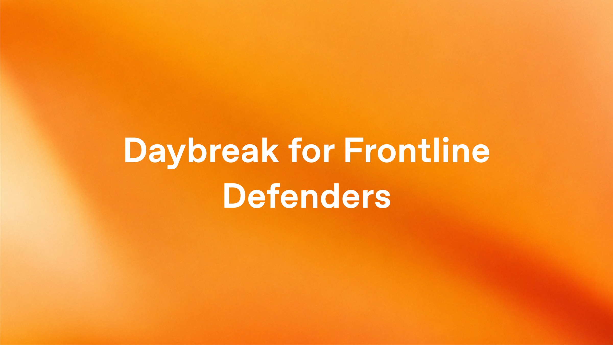 Daybreak for Frontline Defenders 官方封面