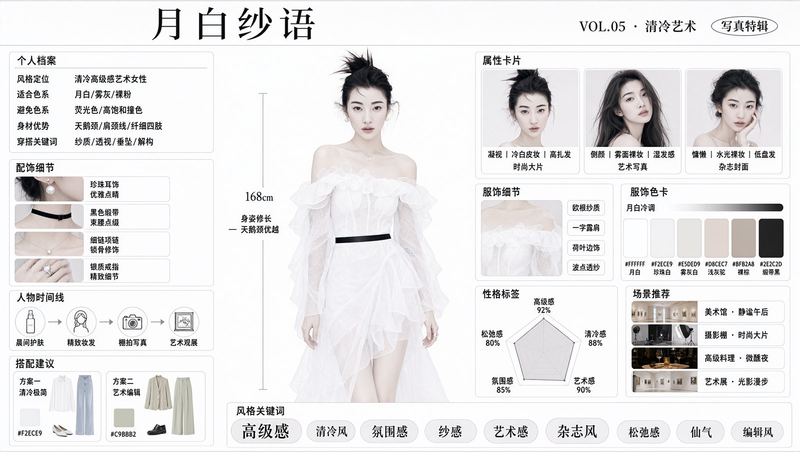 根据模特照片生成的复杂信息图